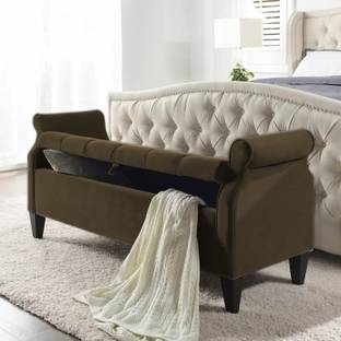 TFS Luxury Roll-Arm 2 Setter Sofa/Bench/Settee with Storage Box For Bedroom/Living Solid Wood Settee