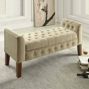 TFS Upholstered Flip Top Storage Bench Solid Wood Settee