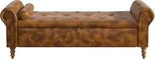 FRIENDS LIFE CLASSIC LIVING TUFTED CUSION DESIGN 3 SEATER BENCH/OTTOMAN/ SOFA FOR HOME Solid Wood Diwan