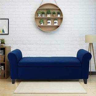 MAJESTIC MART Luxury Plain Storage Armrest Bench 2 Seater Sofa For Livingroom, Bedroom, Office Solid Wood Settee