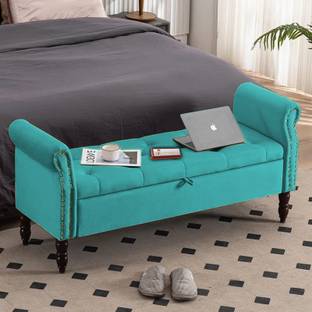 TFS Luxury Tufted Nail-Head-Trim Settee/Sofa 2 Setter With Two Round Boaster Pillow Solid Wood Settee