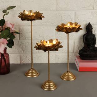 Amaya Decors Iron (Pack of 3) Table Diya Set