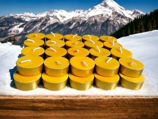 Aaditri AADITRI Cow Ghee Tealight Candles with Camphor | 4 Hours Long Burn | Wax Free | Aluminium (Pack of 40) Table Diya Set