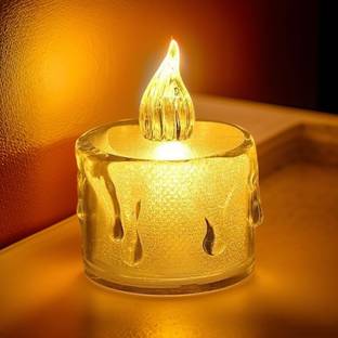 Flipkart SmartBuy Electric Candle Diyas, 6 Pcs Flameless LED Candles for Home Decor - Warm White Plastic (Pack of 6) Table Diya Set