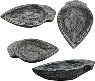 AAMAR HANDICRAFT traditional stone Diya Diwali special 3.5 INCH Stoneware (Pack of 4) Table Diya Set