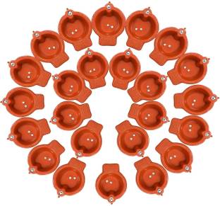 MY FAV Premium Electric Water Diya Plastic (Pack of 24) Table Diya Set