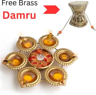 Homing Thistle Diya Shape Mini Urli Bowl For Floating Flowers, Diwali & Home Decor Iron Table Diya