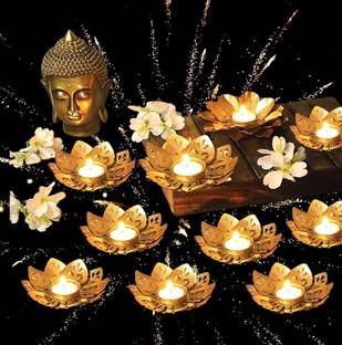 MHTRADERS Diya for decoration Iron (Pack of 10) Table Diya