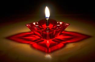 KESHAVART 12 Designer Transparent 3D Shadow Diya Deepak Floating Reusable Diya Candle