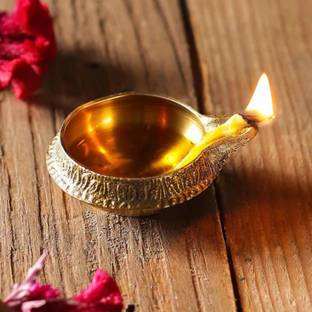 Puja N Pujari Brass Kuber Diya for Puja & Home Decoration on Diwali Brass Table Diya