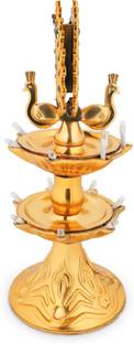 Quickoo Brass Brass Table Diya Set