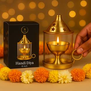 True Décor 6 Inch Brass Diya For Puja Deepak Pooja Vilakku Brass Table Diya