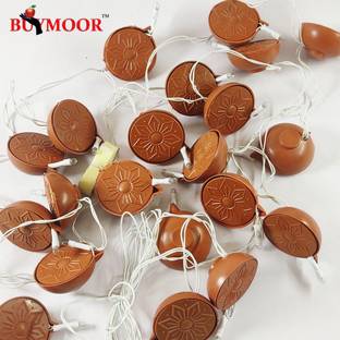 GIFTMOOR Flameless and Smokeless Traditional Diya Plastic LED for Festival Lighting Plastic Hanging Diya Set