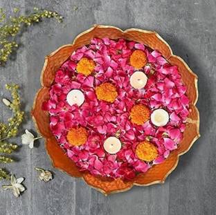 SMOCK STRECH Taj Bowl Diya Taj Urli 10 Inch Diwali Decoration Iron Table Diya