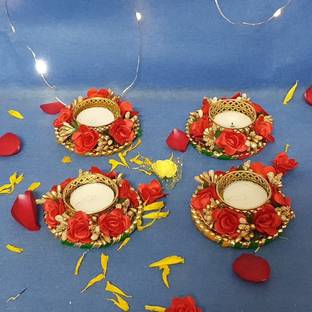 GIFT JAIPUR Gold Plated (Pack of 4) Table Diya Set
