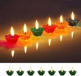 NKKL Traditional Refection LED Water Diya Temple ,Office ,Home ,Diwali Decoration 273 Plastic (Pack of 6) Table Diya Set