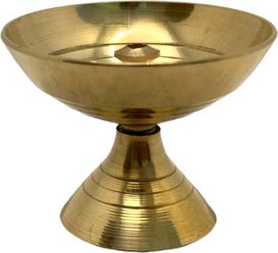 Peekdee Simple Pooja Diya Oil Lamp Deepak Spiritual Diya Brass Table Diya