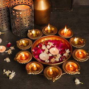 FogLobby Iron Table Diya