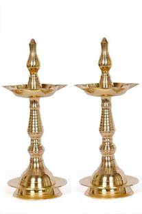 VISHNU Brass (Pack of 2) Table Diya Set