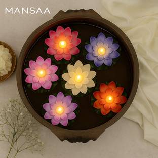 MANSAA Plastic (Pack of 6) Table Diya