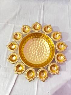 A I CREATIONS Urli Bowl for Home Decor Decorative Diya Flower Shape Flower Iron Table Diya