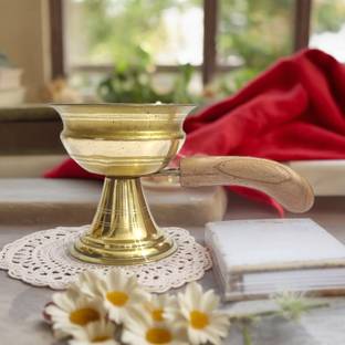 Divine Bazaar Dhoop Loban Dani, Dhuna stand, Brass Dhunachi Brass Table Diya