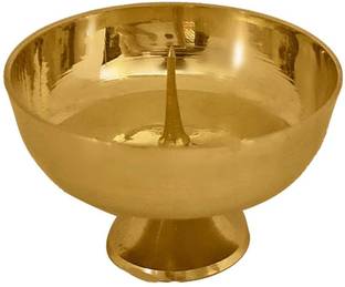 Obs Pure Brass Dhoop Dani, Loban Burner, Dhoop Batti Stand, Pooja Items Brass (Pack of 2) Table Diya Set