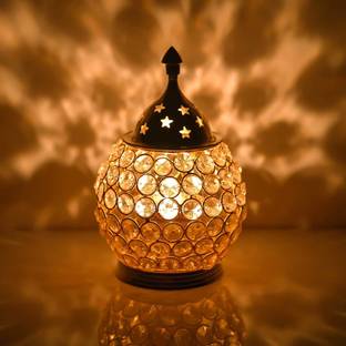 sanskaari Crystal diya, akhand jyoti diya, brass diya for pooja Brass Table Diya