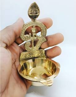 ZUNISHOP Om Vel Diya | Murugan Diya | Om Vilakku| High Quality Brass Diya | Brass Table Diya