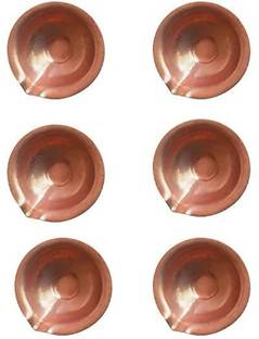 salvusappsolutions Copper Diya for Pooja, Home-Office Decor & Gift item set of 6 (Brown_1 Inch) Copper (Pack of 6) Table Diya Set