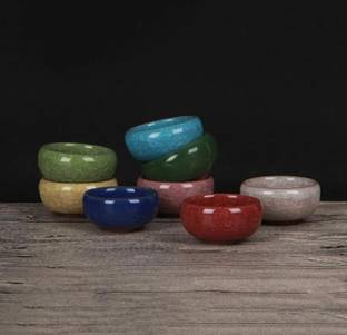 The Potter Ceramic Reusable Tealight Candle Holders For Candles - Pack of 6 Ceramic (Pack of 6) Table Diya Set