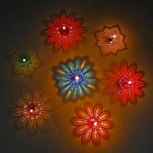 Himannhome 3D Rangoli Reflective (Set of 12) 3D Shadow Reflective Diwali | Reusable 2 In 1 Candle