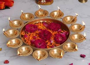 AYEZA HANDICRAFTS Iron Table Diya Set