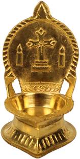 Spillbox Brass Jesus Cross Diya|Christian religious rituals and prayer Brass Table Diya