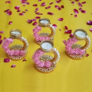GIFT JAIPUR Gold Plated (Pack of 4) Table Diya Set