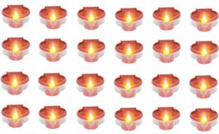 Da Novira Water Sensor Reusable Led Diyas for Home Decor,Festivals Decoration Diwali Light Plastic (Pack of 24) Table Diya Set