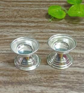 Luckypot Silver Plated (Pack of 2) Table Diya
