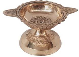 ShreeHive Big Size Diya for Pooja Authentic Balakati, Odisha Spiritual Home Worship Brass Table Diya