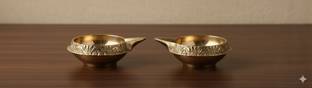 Samy Collectibles Brass (Pack of 2) Table Diya Set