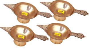 srihari108 Brass (Pack of 4) Table Diya Set