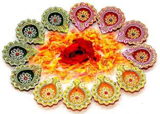 hc the crafts Terracotta (Pack of 12) Table Diya