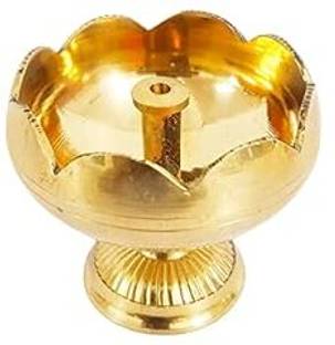 POOJA GHAR Lotus Diya Small Table Diya Deep Deepak for Pooja Puja Mandir Diwali Decoration Brass Table Diya