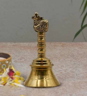 Fashion Bizz Nandi Bell | Nandi Ghanti | Bell For Pooja , Hight 4" Home Temple Brass Pooja Bell