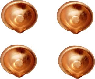 Takshila Gems 100% Pure Copper Diya Copper Deepak (Pack of 4) (Tambe ka Diya) Copper (Pack of 4) Table Diya