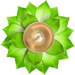 Flipkart SmartBuy Lotus Kamal Diya with Gift Box (Width 5 inch), Decorative Diwali & Christmas Brass Table Diya Set