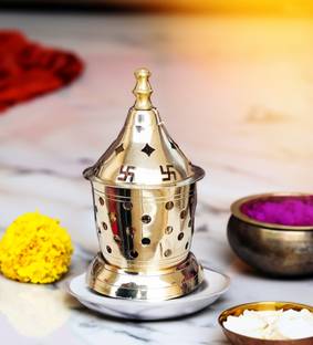 Sanskriti Decor Akhand Jyot Puja &Religious Rituals with Hole Cover sheet for Home,Office&Temple Brass Table Diya