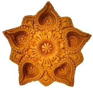 MUKHERJEE HANDICRAFTS: TRANSFORMATION OFLIFE........ T5-5D-4 Terracotta Table Diya