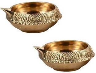 Startraders Diwali Special kuber diya set of two Brass (Pack of 2) Table Diya Set
