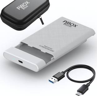 pibox india 2.5 inch Hard Drive Enclosure with UASP, 6Gbps, USB 3.1 to SATA III, Tool-Free, Plug and Play External Hard Drive Case Enclosure -White- for 7mm/9.5mm 2.5" SSD Laptop HDD for Toshiba Samsung WD, Xbox PC TV