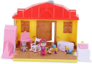 Masha And The Bear Simba Masha Playset House Role Play Masha’s House with Accessories For Kids